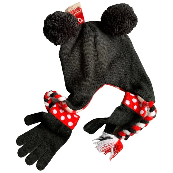 DISNEY MINNIE MOUSE Hat Gloves Set NEW - Picture 3 of 4